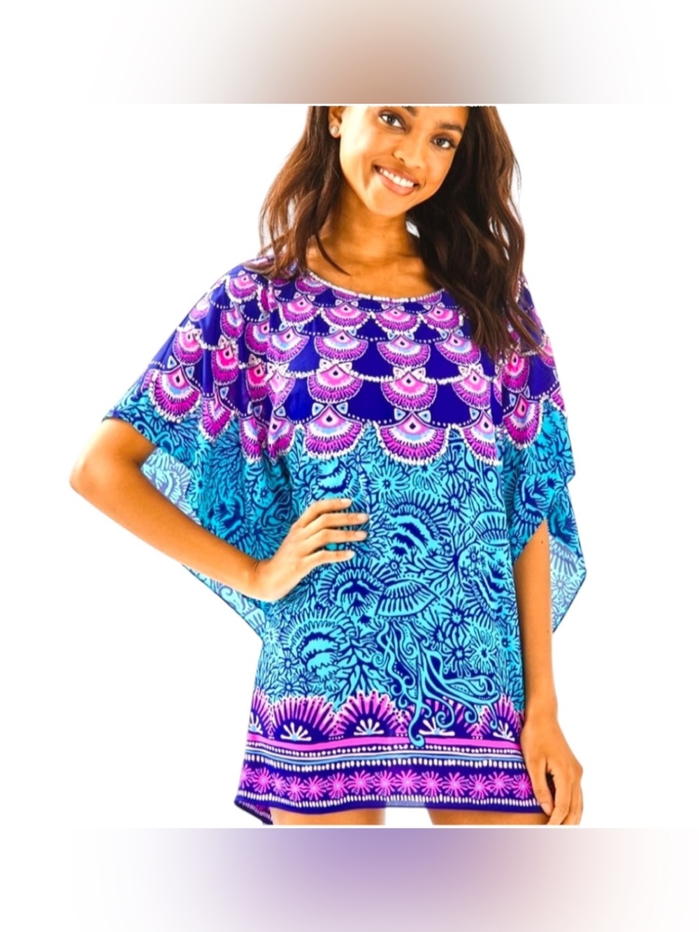 🦄🦄🦄 Lilly Pulitzer Roux cover-up in the Bermuda Blue Ocean Motion